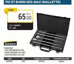 Diager - Pic Et Burin Sds-max (mallette) offre à 65€ sur DomPro