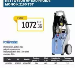 Nettoyeur Hp Eau Froide Mono K 2160 Tst offre à 1072,36€ sur DomPro