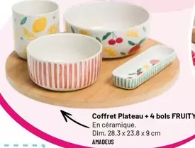 Coffret Plateau +4 Bols Fruity offre sur VillaVerde