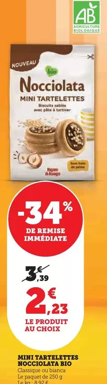 Mini Tartelettes Nocciolata Bio offre à 2,23€ sur Hyper U