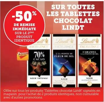 Lindt - Sur Toutes Les Tablettes Chocolat offre sur Super U