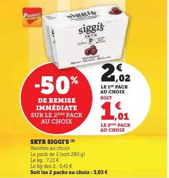 Siggi'S - Skyr offre à 2,02€ sur Super U