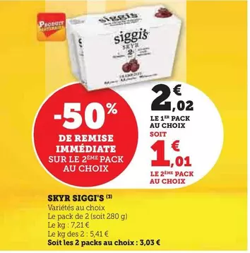 Siggi'S - Skyr offre à 2,02€ sur Super U