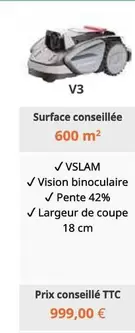 V3 Surface Conseillée 600 M2 offre à 999€ sur Verts Loisirs