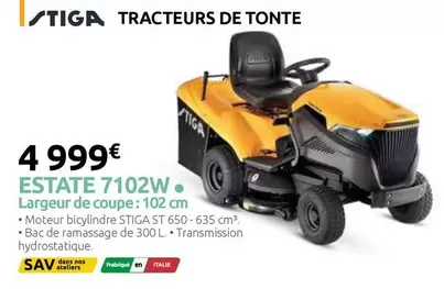 Tiga - Tracteurs De Tonte offre à 4999€ sur Verts Loisirs