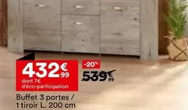 Buffet 3 Portes / 1 Tiroir offre à 432,99€ sur BUT