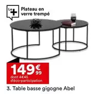 Abel - Table Basse Gigogne offre à 149,99€ sur BUT