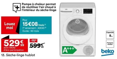 Beko - Sèche-linge Hublot offre à 599,99€ sur BUT