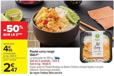 Isali - Poulet Curry Rouge offre à 4,95€ sur Carrefour Contact