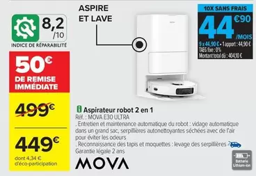 Total - aspirateur robot 2 en 1 offre à 449€ sur Carrefour Contact