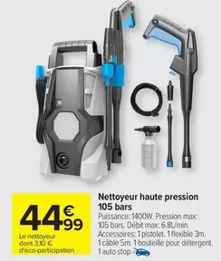 3M - Nettoyeur Haute Pression 105 Bars offre à 44,99€ sur Carrefour Contact