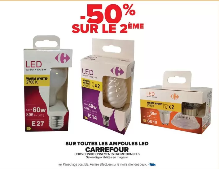 Carrefour - Sur Toutes Les Ampoules Led offre sur Carrefour Market