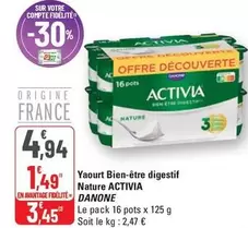 Activia - Yaourt Bien-Etre Digestif Nature offre à 4,94€ sur G20