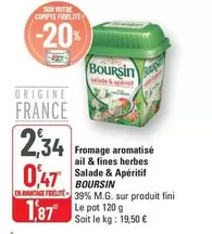 Boursin - Fromage Aromatise Ail & Fines Herbes Salade & Apéritif offre à 1,87€ sur G20