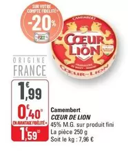 Coeur de Lion - Camembert offre à 1,99€ sur G20