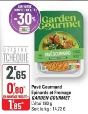 Garden Gourmet - Pavé Gourmand Epinards Et Fromage offre à 2,65€ sur G20