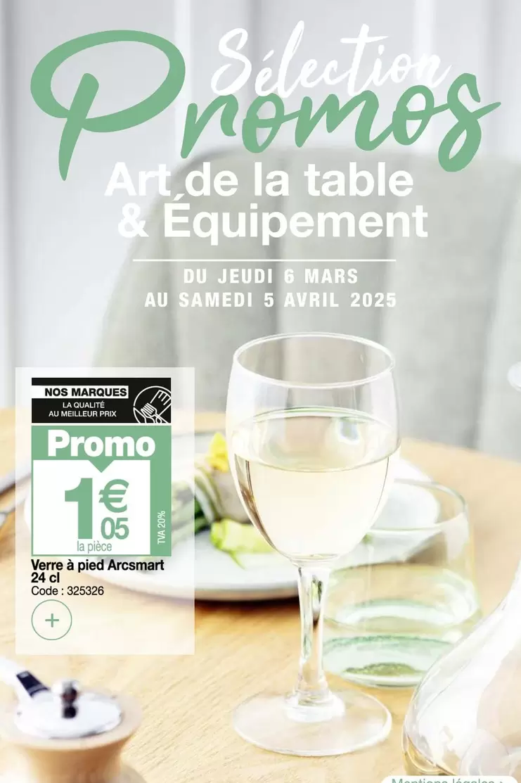 Verre À Pied offre à 1,05€ sur Promocash