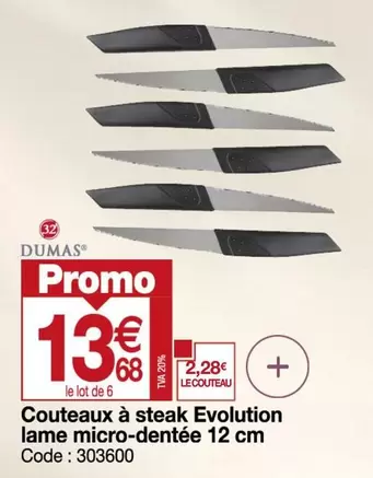 Promo - Couteaux À Steak Evolution Lame Micro-dentée 12 Cm offre à 13,68€ sur Promocash