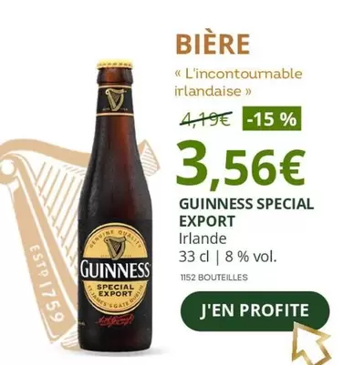 Guinness - Special Export offre à 3,56€ sur La Vignery