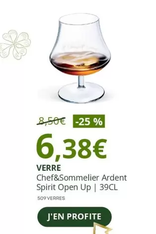 Verre Chef&Sommelier Ardent Spirit Open Up offre à 6,38€ sur La Vignery