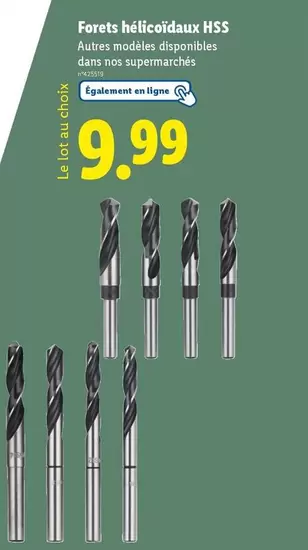 Forests Hélicoïdaux HSS offre à 9,99€ sur Lidl