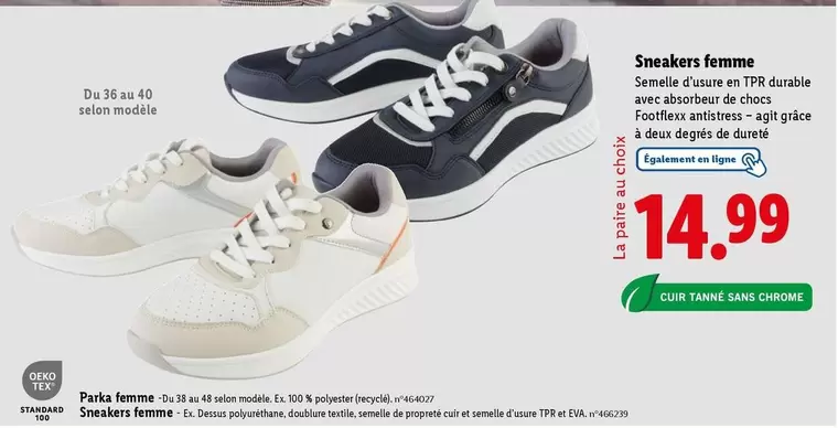 Sneakers Femme offre à 14,99€ sur Lidl