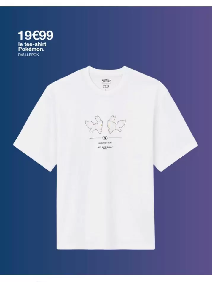 Le Tee-Shirt Pokémon offre à 19,99€ sur Celio