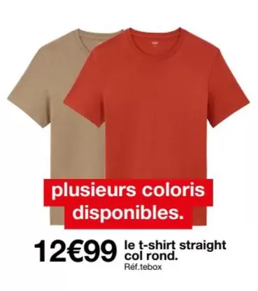 Le T-Shirt Straight Col Rond. offre à 12,99€ sur Celio