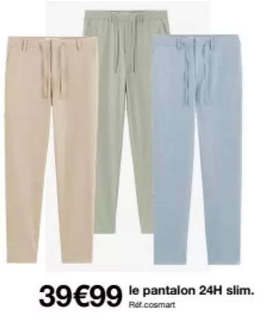 Le Pantalon 24h Slim offre à 39,99€ sur Celio