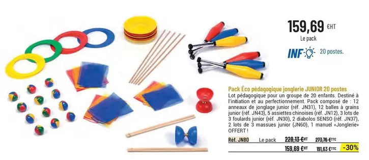 Pack Éco Pédagogique Jonglerie  offre à 159,69€ sur Casal Sport