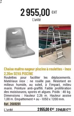 Chaise Maitre Nageur Piscine A Roulettes offre à 2955€ sur Casal Sport