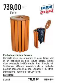 Poubelle Extérieur Geneve offre à 739€ sur Casal Sport