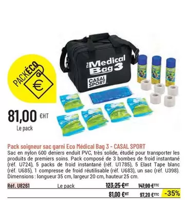 Casal Sport - Pack Soigneur Sac Garni Eco Médical Bag 3 offre à 81€ sur Casal Sport