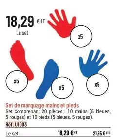 Set De Marquage Mains Et Pieds offre à 18,29€ sur Casal Sport