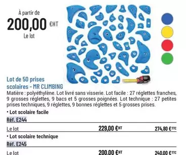 Lot De 50 Prises Scolaaires-mr Climbing offre à 200€ sur Casal Sport