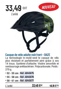 Casque De Vélo Adulte Noir  offre à 33,49€ sur Casal Sport
