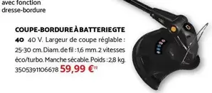 Coupe-bordure A Batteriegete offre à 59,99€ sur Bricomarché