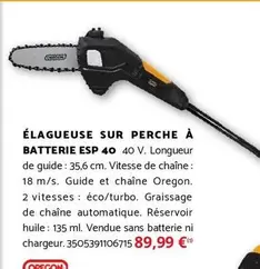 Oregon - Élagueuse Sur Perche À Batterie Esp 40 offre à 89,99€ sur Bricomarché