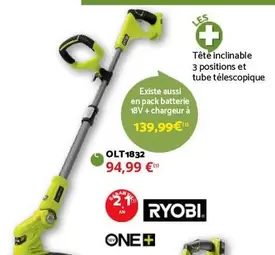 Ryobi - Tête Inclinable 3 Positions Et Tube Télescopique offre à 139,99€ sur Bricomarché