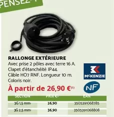Rallonge Extérieure offre à 26,9€ sur Bricomarché