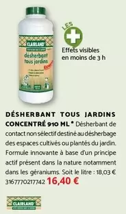 Désherbant Tous Jardins Concentré 910 Ml offre à 16,4€ sur Bricomarché