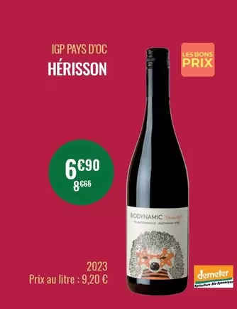 Herisson - IGP Pays D'Oc offre à 6,9€ sur Nicolas