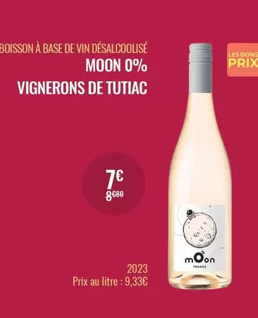 Moon - Boisson À Base De Vin Désalcoolisé Vignerons De Tutiac  offre à 7€ sur Nicolas