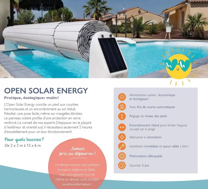 Open Solar Energy offre sur Desjoyaux