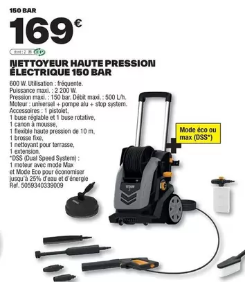 Titan - Nettoyeur Haute Pression Électrique 150 Bar offre à 169€ sur Brico Dépôt