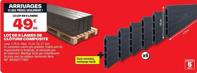 Facile - Lot De 9 Lames De Coloure Composte offre à 49,99€ sur Brico Dépôt