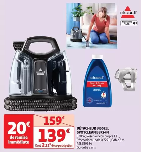 Bissell - Détacheur Spotclean B3724n offre à 139€ sur Auchan Hypermarché