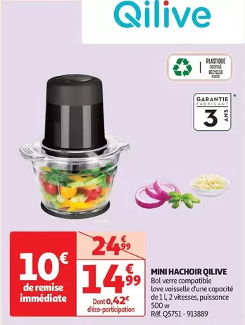 Qilive - Mini Hachoir offre à 14,99€ sur Auchan Hypermarché