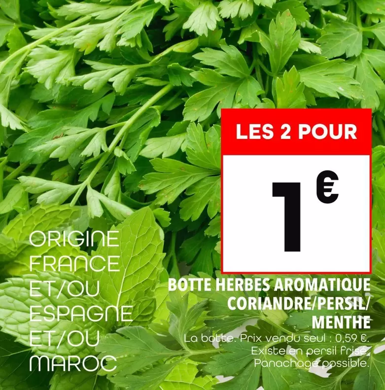 Persil - Boîte Herbes Aromatique Coriandre/persr/menthe offre à 1€ sur Supeco