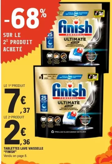 Finish - Tablettes Lave Vaisselle offre à 7,37€ sur E.Leclerc